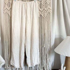 Song of Style Beige Linen Blend Wide Leg Pants Size Large – Relaxed Coastal